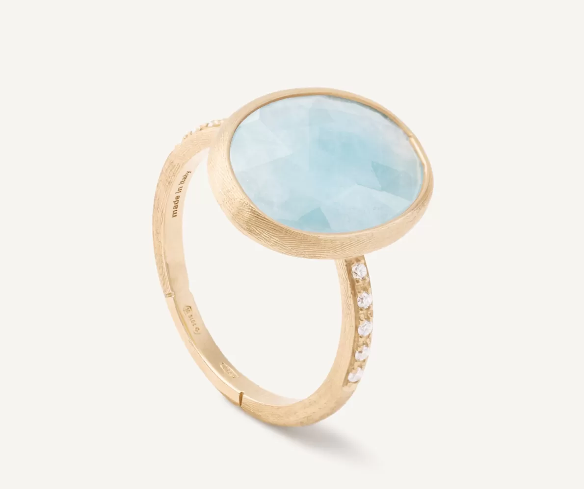 Marco Bicego 18Kt Yellow Gold Aquamarine And Diamond Ring