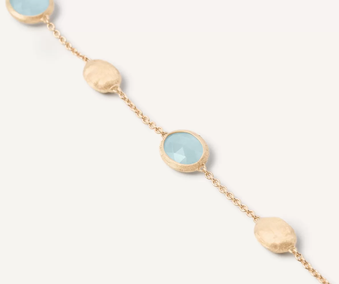 Marco Bicego 18Kt Yellow Gold Bracelet With Oval Elements And Aquamarine