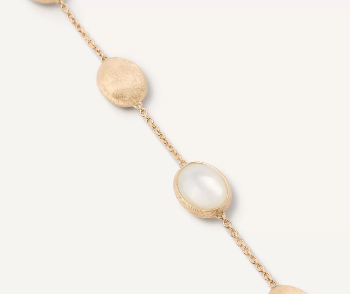 Marco Bicego 18Kt Yellow Gold Bracelet With Ovals And Mother-Of-Pearl