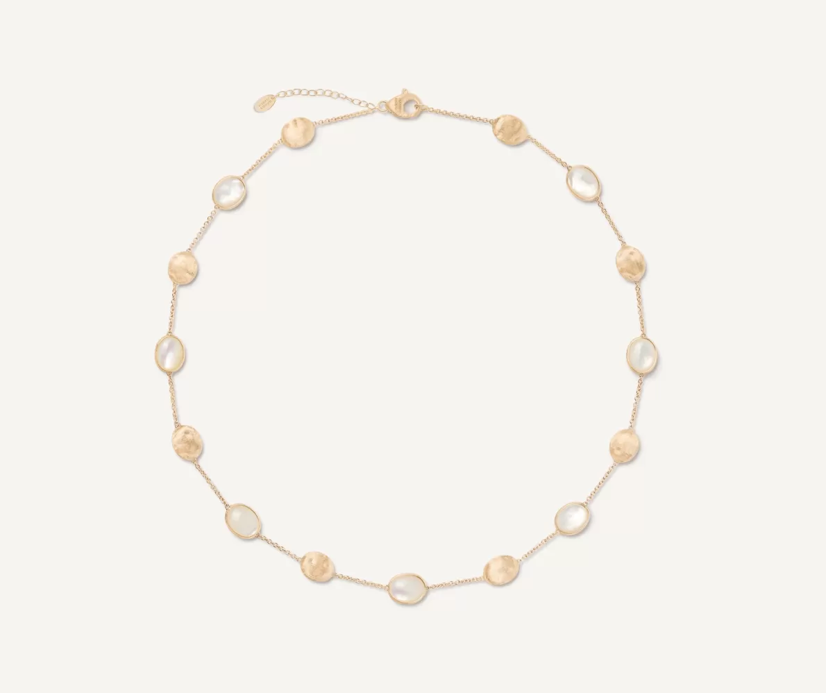 Marco Bicego 18Kt Yellow Gold Necklace With Oval Elements And Mother-Of-Pearl