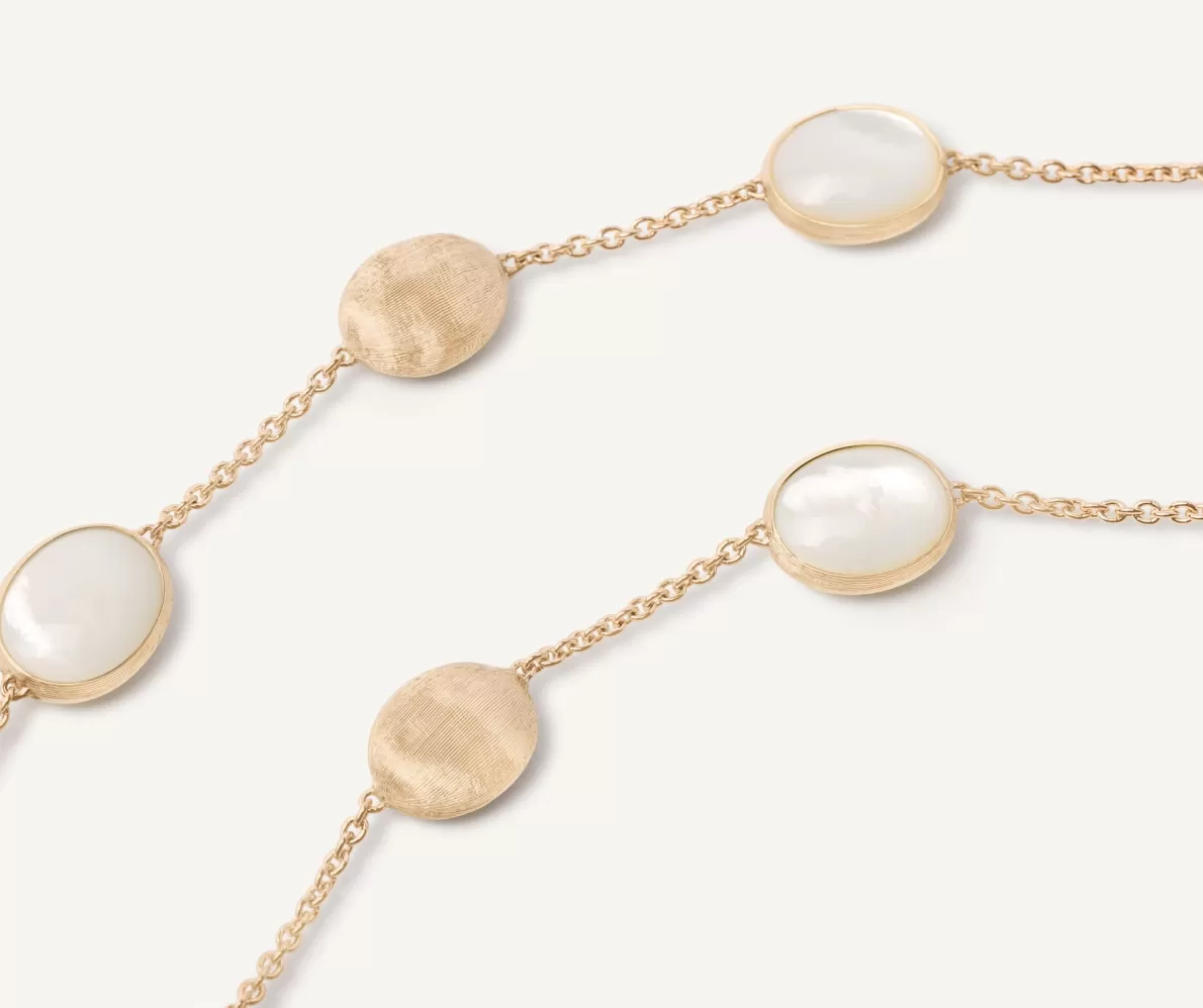 Marco Bicego 18Kt Yellow Gold Necklace With Oval Elements And Mother-Of-Pearl