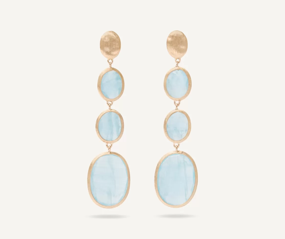 Marco Bicego 18Kt Yellow Gold Pendant Earring With Aquamarines