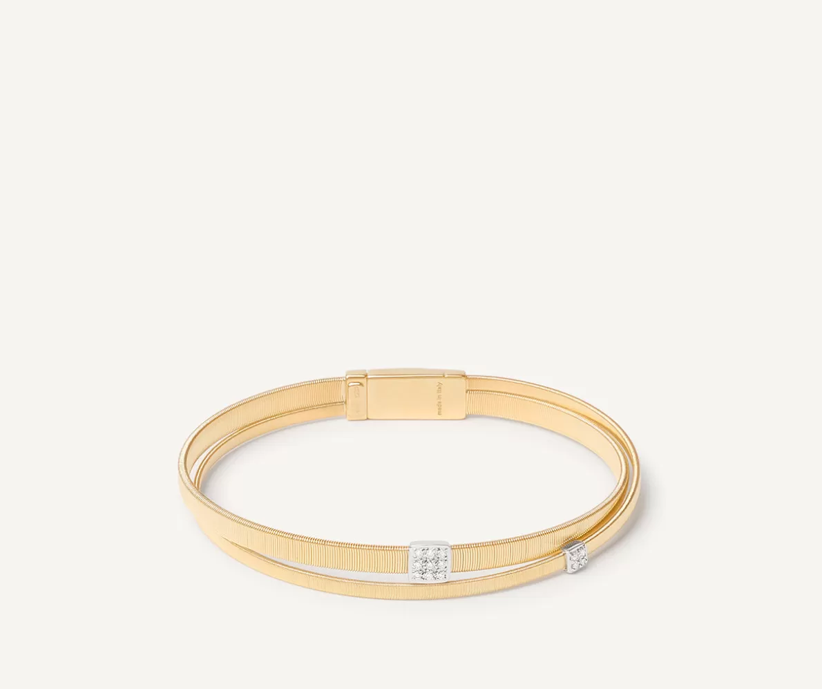 Marco Bicego Bracciale A Due Fili Con Pave Di Diamanti